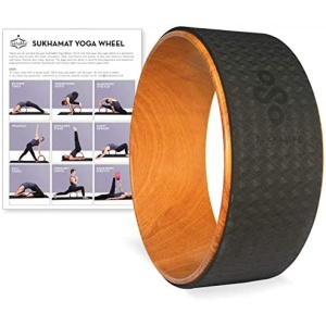 SukhaMat Yoga Wheel - Pro - 12.5" x 5" Yoga Prop Wheel for Deeper Poses, Relieve Back Pain, Stretching, New! Online Video Yoga Wheel Classes & Printed Guide