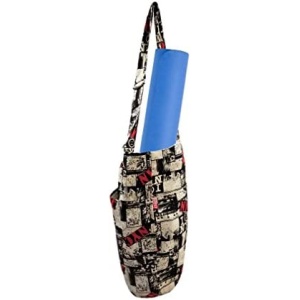 ISTA Yoga Mat Bag  Floral Designer Stylish Original Tote  Sling Carrier with Large Side Pocket, Safe Inner Zipper Pocket and Adjustable Strap  IT'S ONLY BAG, NO YOGA MAT OR ACCESSORIES INCLUDED.