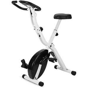 PLENY Folding Exercise Stationary Bike | 3-in-1 Foldable Indoor Cycling Exercise Bike | Magnetic Upright Workout Bike with Arm Exercise Resistance Bands and for Home Gym