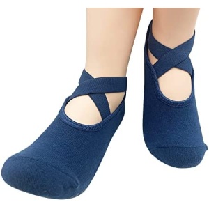 Yoga Socks for Women Non-Slip Grips & Straps,YAKTHUYA Ideal for Pilates, Pure Barre, Ballet, Dance, Barefoot Workout