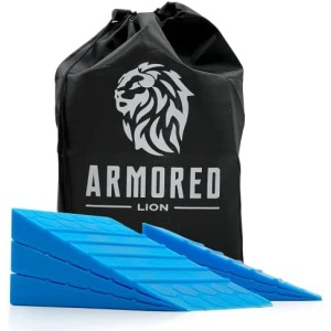 Armored Lion - Adjustable Non-Slip Squat Wedge Blocks (Pair) for Heel Elevated Squat & Knee-Strengthening Exercises - Multi-Purpose, Gym