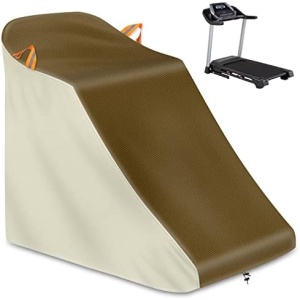 COVERVIN Treadmill Cover,Sports Running Machine Waterproof Protective Cover,600D Oxford Cloth Material All Weather Waterproof Dustproof UV Protection（Beige and Brown）