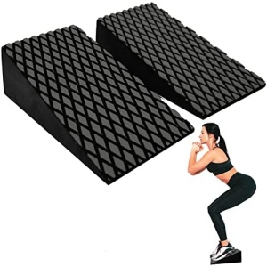 AHA Lifestyles Squat Wedge Blocks - 2 Pack - Non Slip Professional Squat Ramp for Heel Elevated Squats, Stretching, Calf Raise Platform, Slant Board Trainer for Fitness - Pushup, Weightlifting, Yoga - For Men and Women