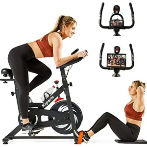 Ksports Exercise Bikes - for a Total Body Workout - Stationary Bike With Wool Felt & Magnetic Resistance Options With Digital LCD Screen | Spin Bikes for Home 280/330 lb. Weight Capacity Options - Indoor Exercise Bike with Patent Pending Design