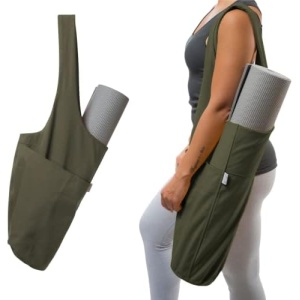 Yogiii Yoga Mat Bag | The ORIGINAL YogiiiTote Yoga Bag | Sling Mat Tote w/Large Side Pocket & Zipper Pocket | Yoga Mat Carrier Fits Most Size Mats