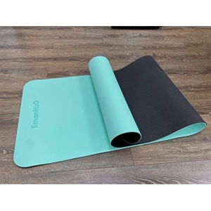 EmanH2O - 6MM Premium and Eco Friendly, Professional TPE Workout Yoga Mat with Carrying Strap 72.05"L x 24.02"W x 0.24"Th, Green