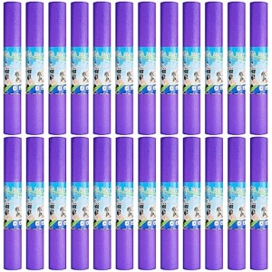 24 Pcs 3 mm Thick Yoga Mat Bulk, 68.11 x 24.02 Inches Exercise Workout Mat Non Slip Fitness Yoga Pad for Women Kids Gym Home Yoga Pilates, Reliable Sturdy Material and Easy to Clean (Purple)