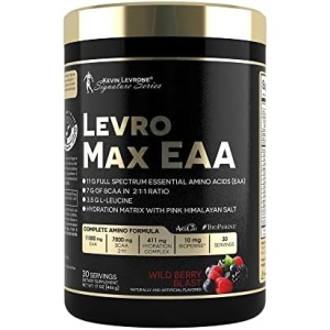 Levrone Supplements Levro Max EAA | 11g Full Spectrum EAAs | 7g BCAAs | Max Absorption | Himalayan Salt Hydration Matrix | 30 Servings (Wild Berry Blast)